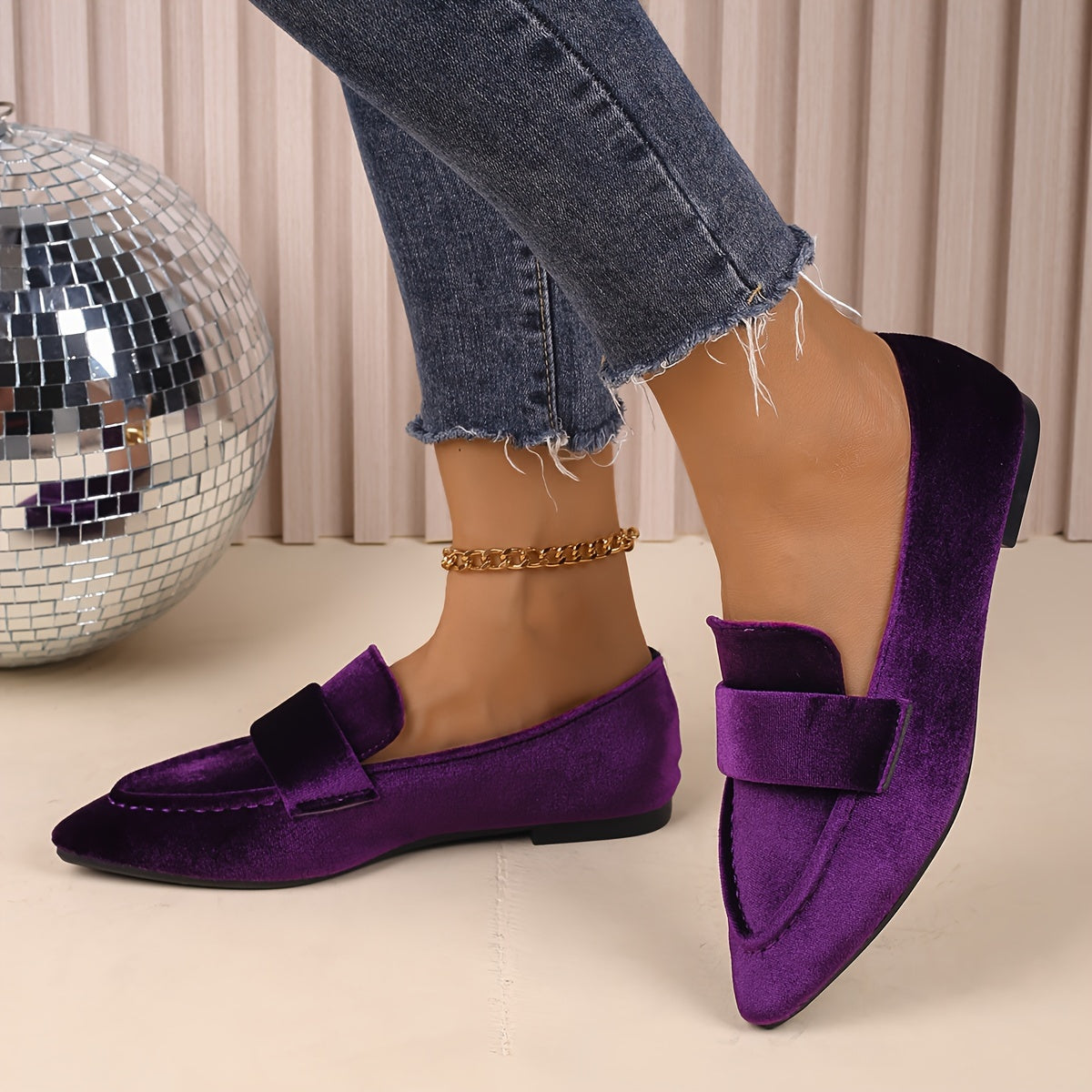 Women's Slip-On Flats with Pointed Toe Lightweight All-Season Flannel