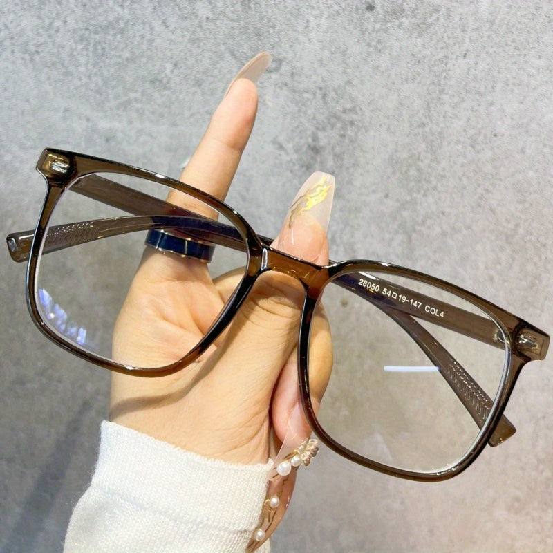 Унисекс квадратные очки с прозрачными линзами и деталями с кисточками, анти-голубой свет, каркас из PC