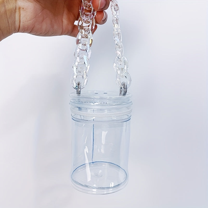 Transparent Hanging Doll Display Bag with Bubble Mart Mystery Box Design