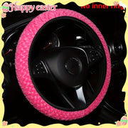 Ayollar uchun nuqtali fleece avtomobil g'ildirak qopqog'i, issiq ichki aksessuarlar