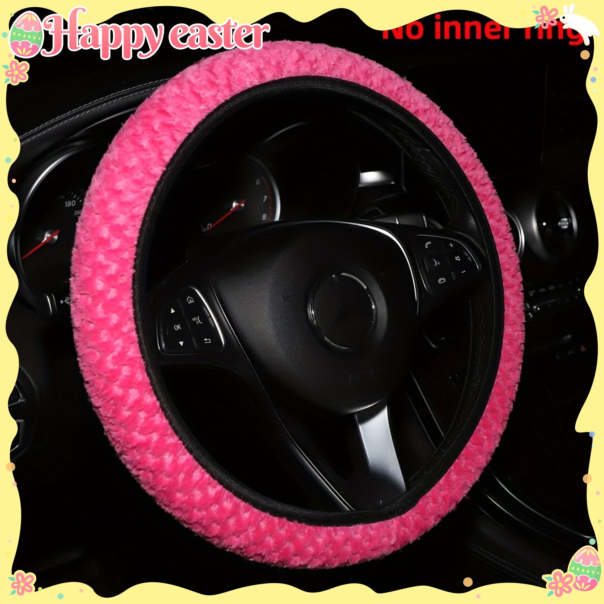 Ayollar uchun nuqtali fleece avtomobil g'ildirak qopqog'i, issiq ichki aksessuarlar