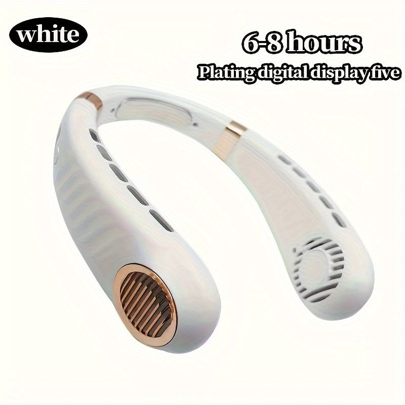 Portable Ice Neck Fan with Turbo Motor Bladeless Design USB Rechargeable