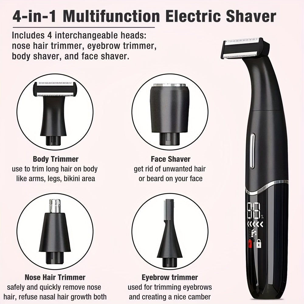 Men's Electric Beard Trimmer Kit for Face, Nose, Ear Hair Removal