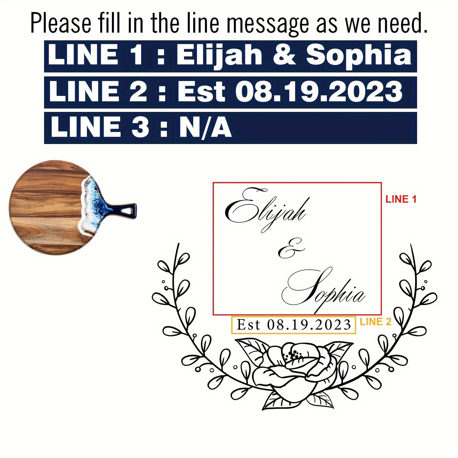 Round Custom Cheese Board with Handle, Personalized Charcuterie Board for Gifts