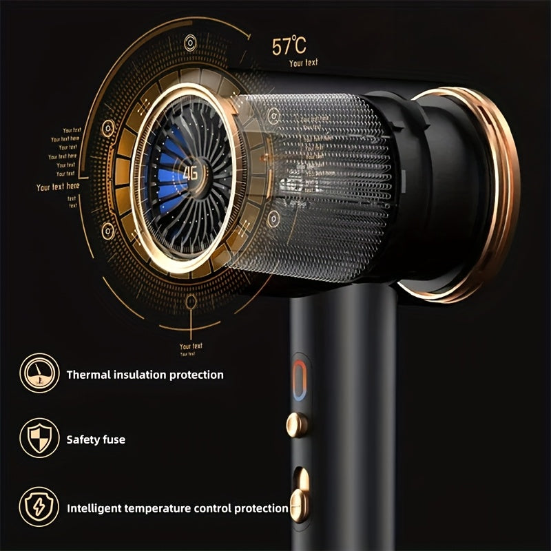 Professional 2400W Iyonli Soch Quritgich, Nozli, Aqlli Termostat, Issiq/Sovuq Tugmasi, 3 Tezlik Sozlamalari. Uyda va Sayohatda Usul Berish Uchun Ideal.