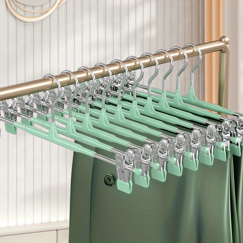 Clips para colgar ropa de acero inoxidable 10 unidades Organizador retráctil para armario para faldas y ropa