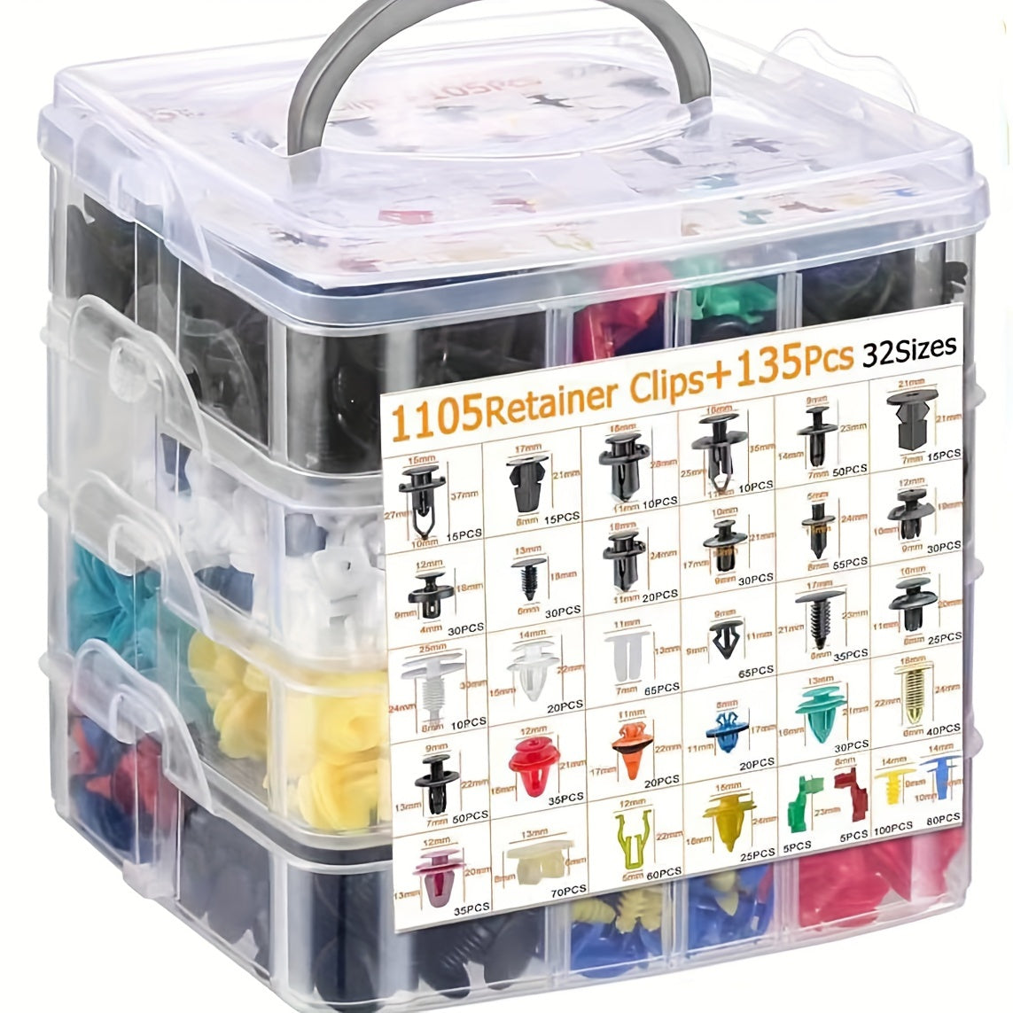 Turli plastik avtomobil kliplar 1105 dona Universal tutqich avtomobil korpusi uchun