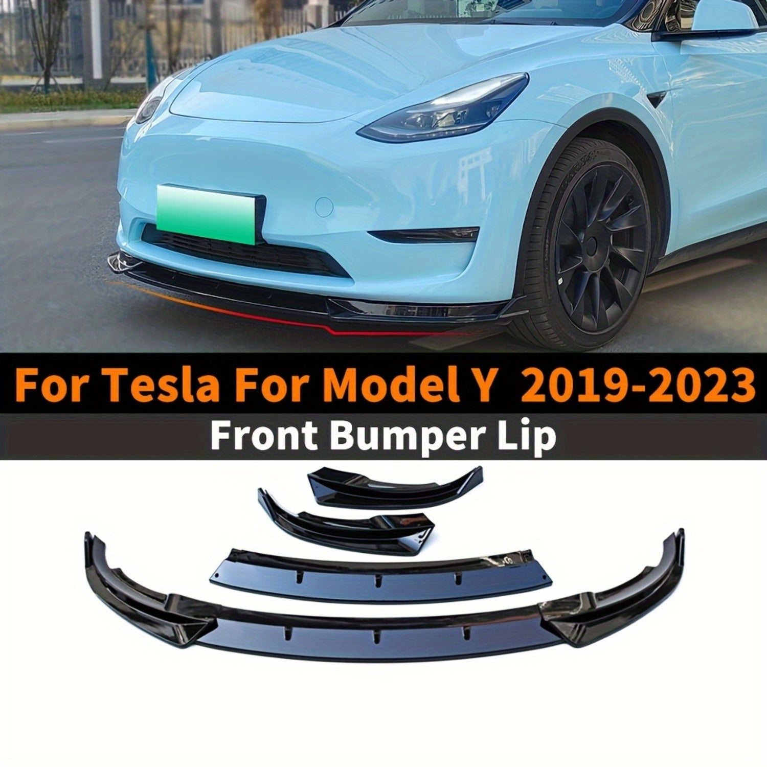 Protector de labio del parachoques trasero para Tesla Model Y accesorios de estilo en PP pulido