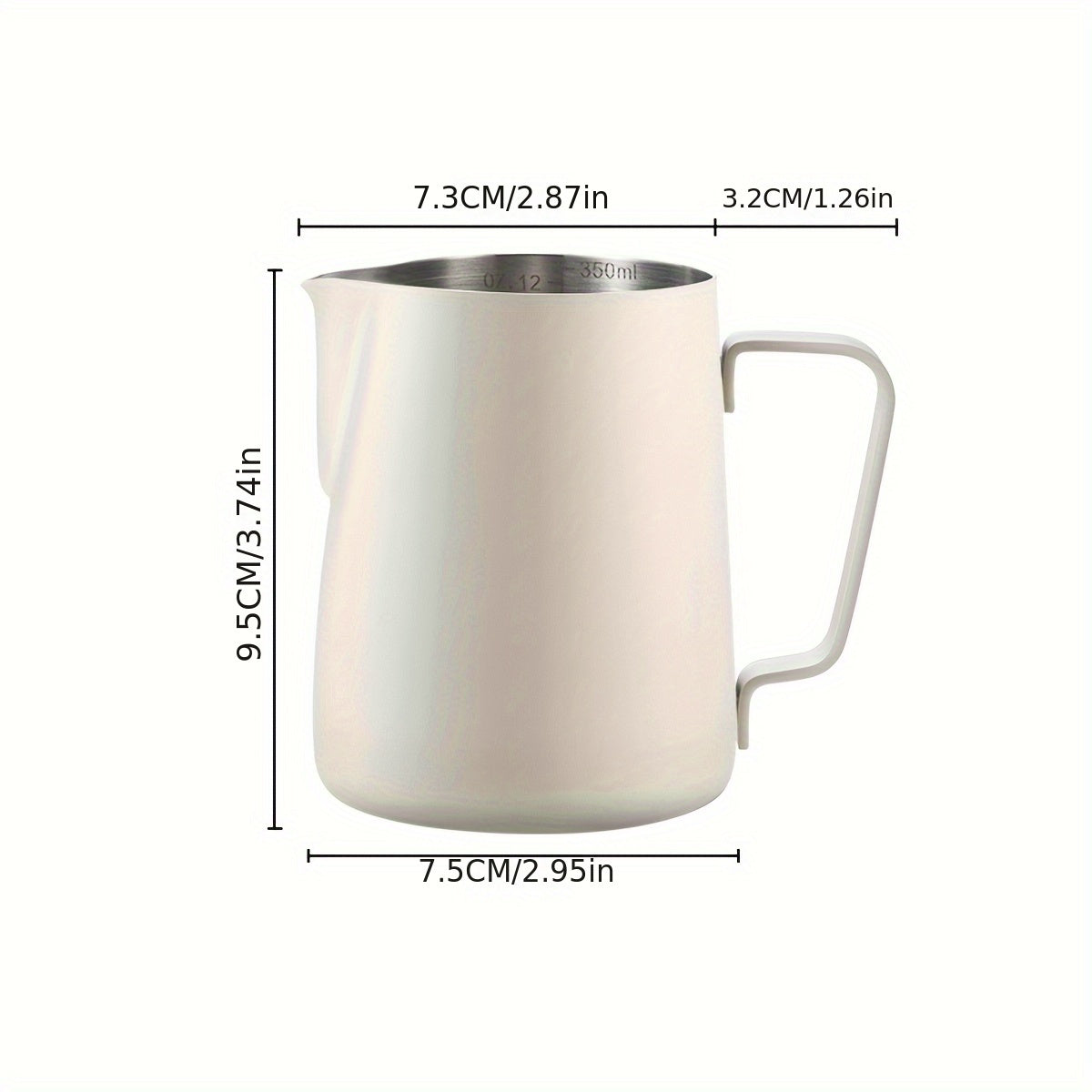Stainless Steel Milk Frothing Pitcher 20oz Steaming Cup for Lattes and Cappuccinos