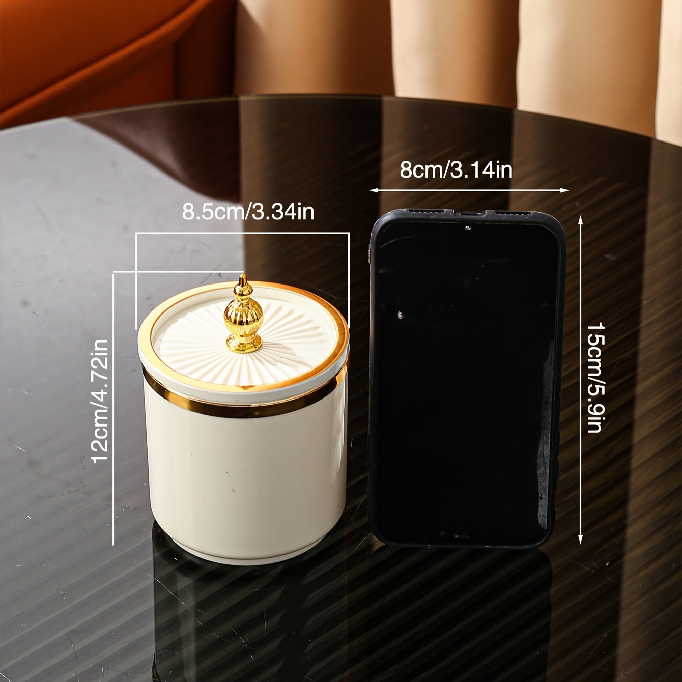 Airtight Round Storage Jar for Dried Fruits and Spices - Reusable Nordic-Inspired Container