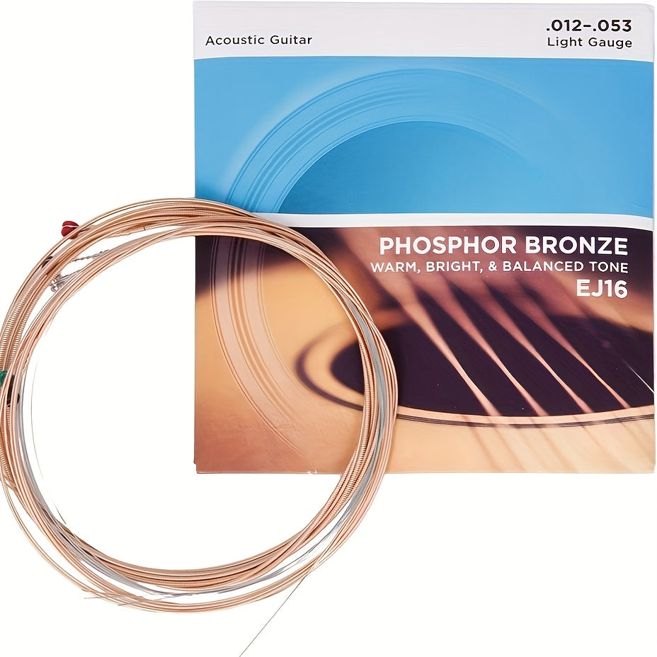 Phosphor Bronze Guitar Strings Yellow Custom Light 11-52 for Acoustic Guitars