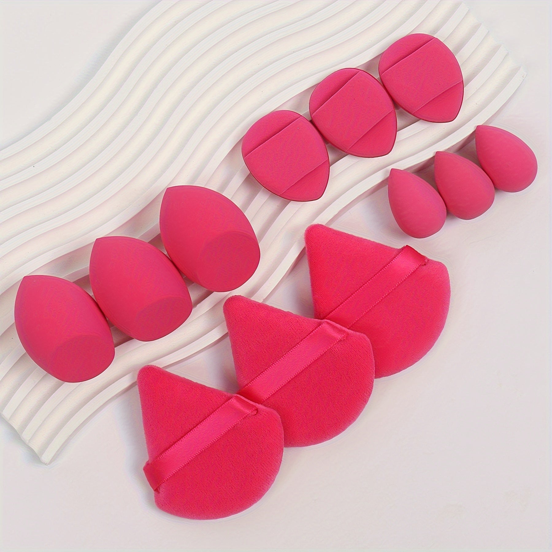 12Pcs Makeup Sponge Set with Velvet Blenders for Foundation, Powder, Liquid