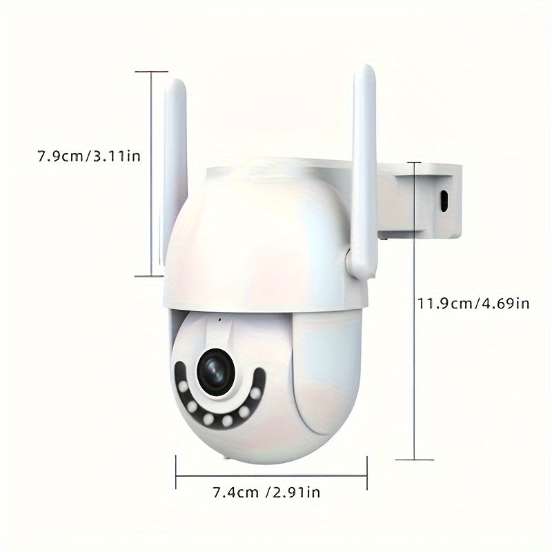 Outdoor Security Camera 1296P WiFi PTZ Night Vision Motion Detection Two-Way Audio