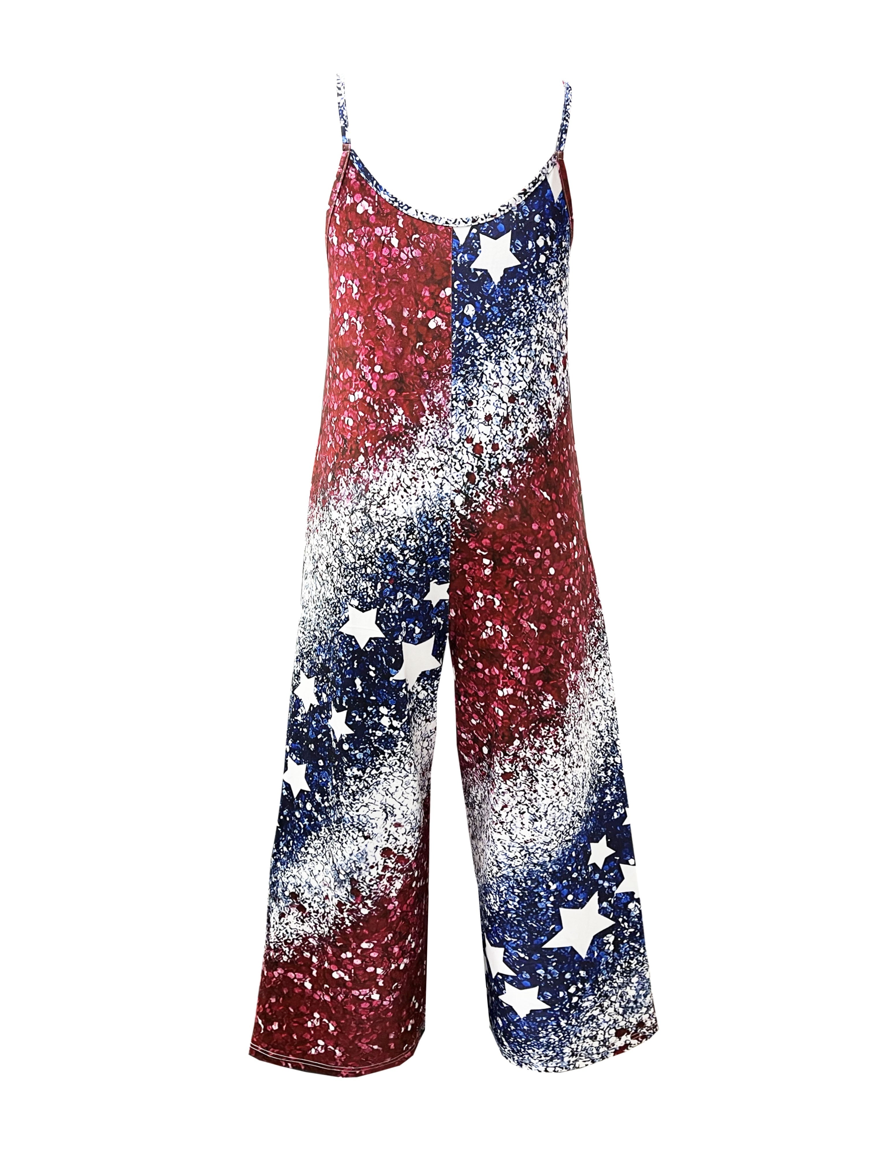 Mono sin mangas patriótico de bandera americana de talla grande para mujer, rojo, blanco y azul, casual, verano