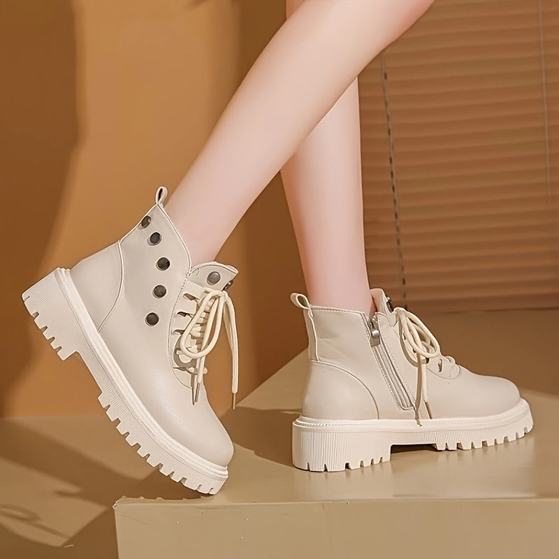 Women's Winter Fleece-Lined Warm Thick-Soled Boots with Side Decoration
