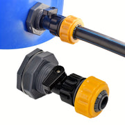 3/4 Inch Plastic Garden Hose Fitting Rain Barrel Overflow Kit with Seal Gasket