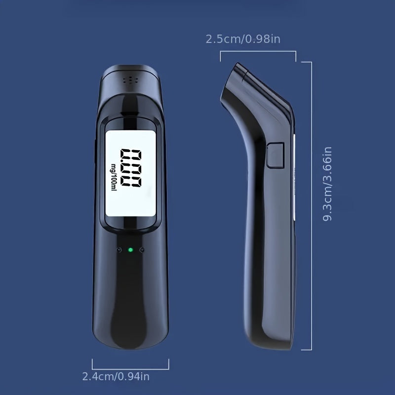 Portable Digital Breathalyzer Alcohol Tester USB Rechargeable LCD Display