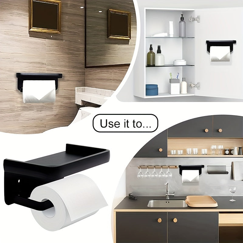 Toilet Paper Holder with Shelf Bathroom Storage Organizer
