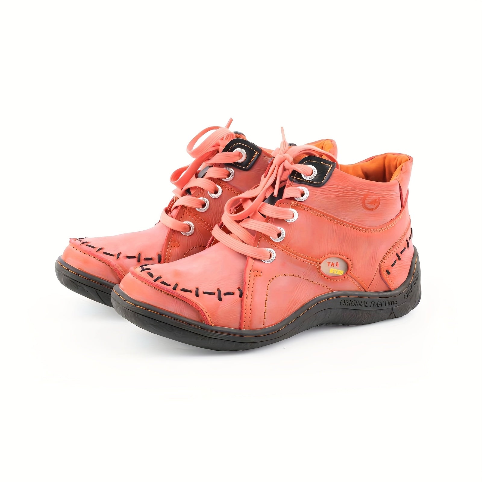 Women's Ankle Boots Leather Casual Flat Heel Zipper Comfort