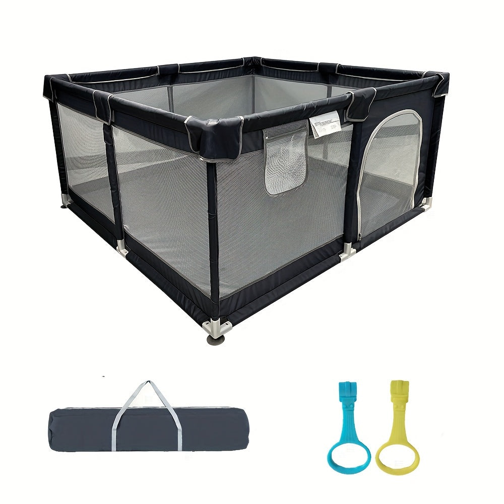 Kids Playpen 119.89cm with Safety Guardrail and Zipper Door for Indoor Outdoor Use