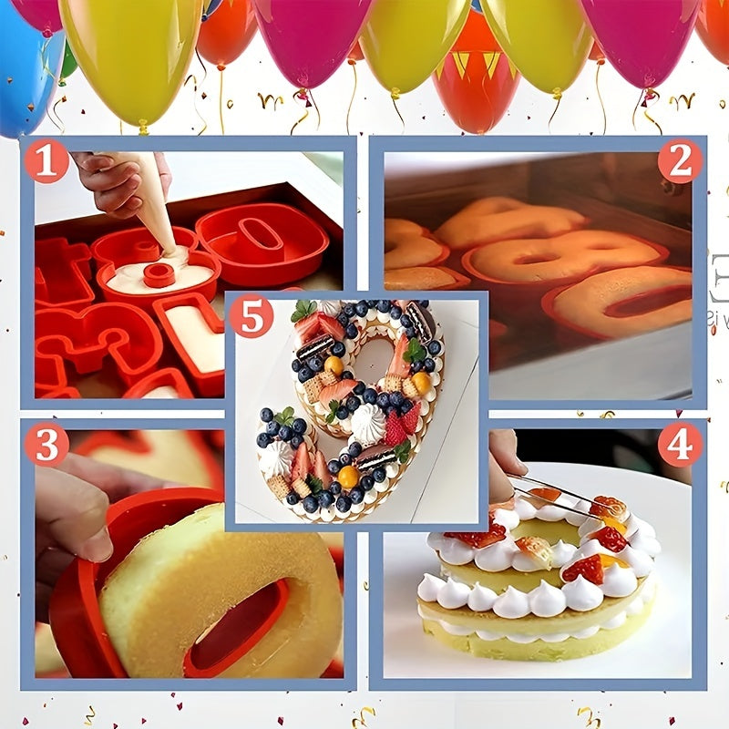 Silicone Cake Mold for 3D Large Cakes Numbers 0-9 for Birthdays Weddings