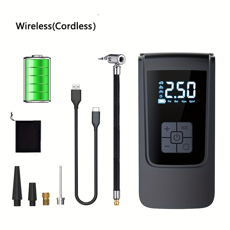 Cordless Digital Air Pump Portable Tire Inflator Up to 150 PSI USB Rechargeable