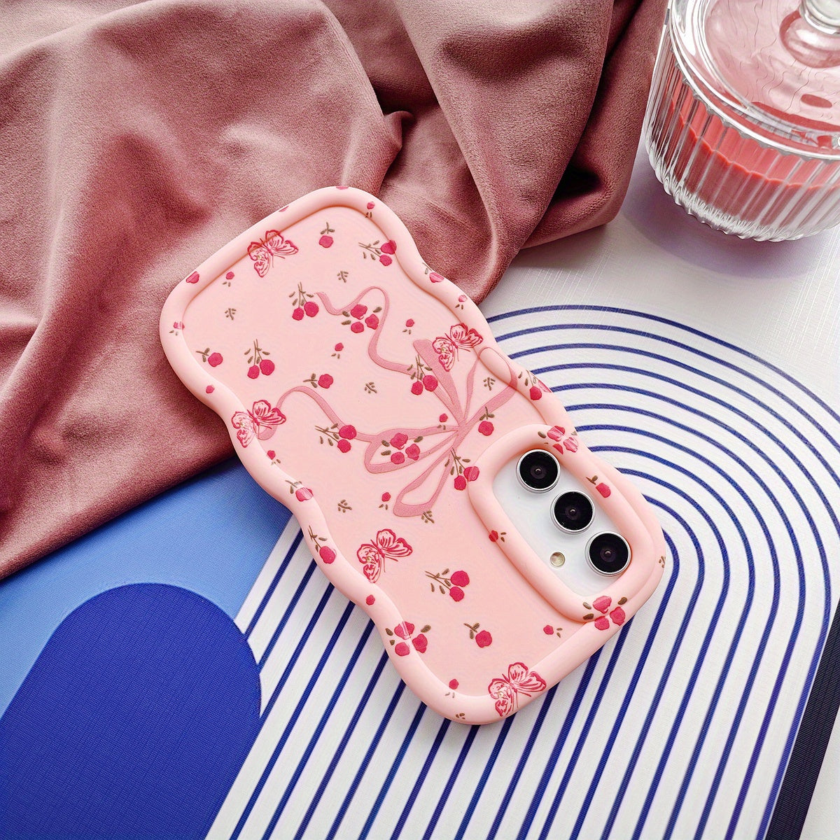 Pink Floral Butterfly Phone Case for Girls TPU Protective Cover for Xiaomi Redmi Poco Infinix Tecno