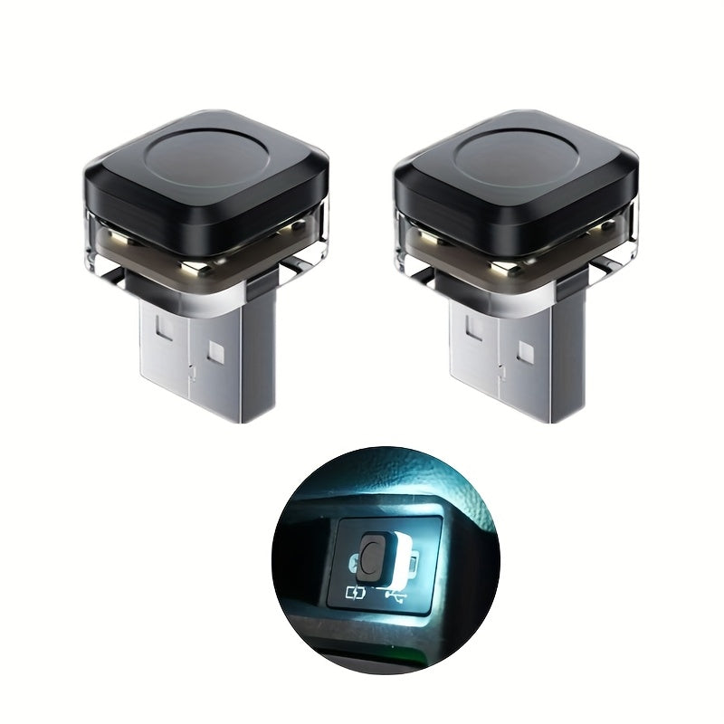 2 dona Mini Avtomobil USB Ambient LED chiroqlar ichki bezak uchun atmosfera lampalari