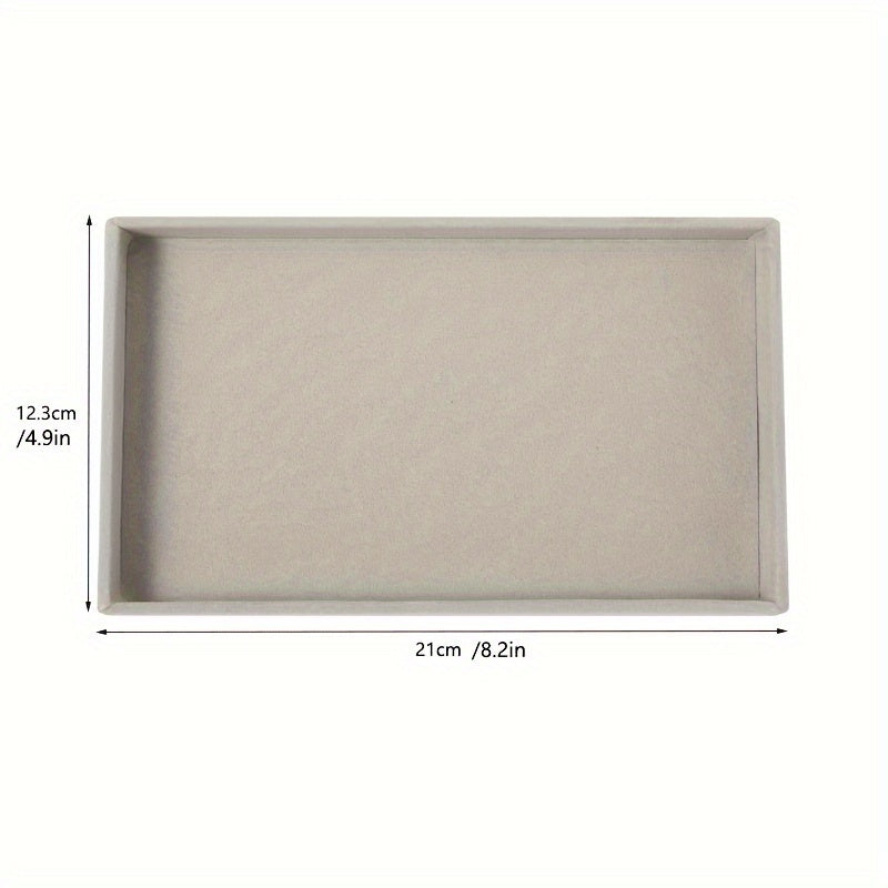 Bandeja organizadora de joyas con revestimiento de madera, cajones y compartimentos para pendientes y collares