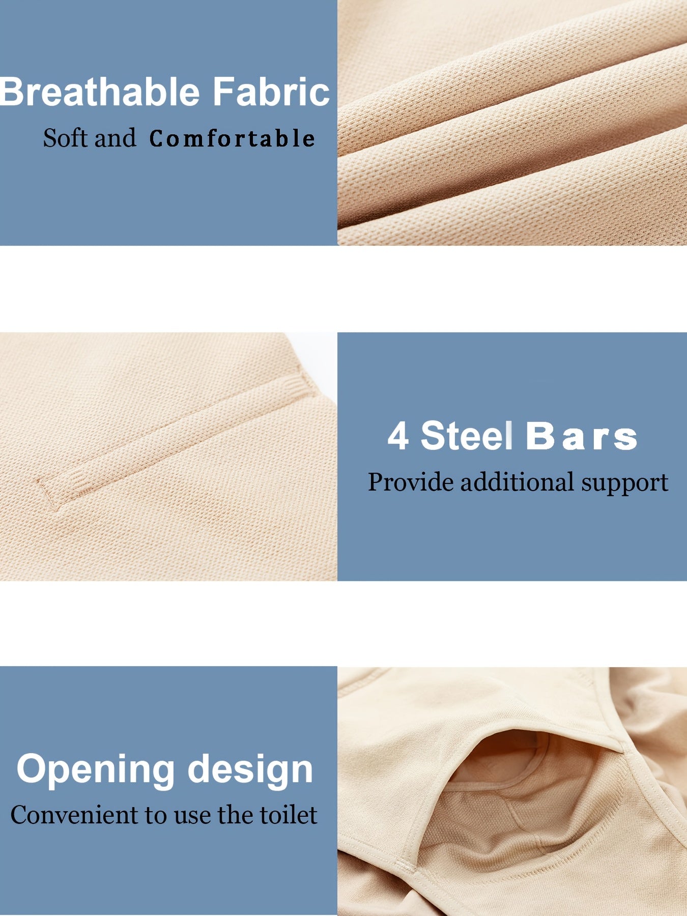 Men's High-Waist Tummy Control Shapewear Nylon Spandex Solid Shorts