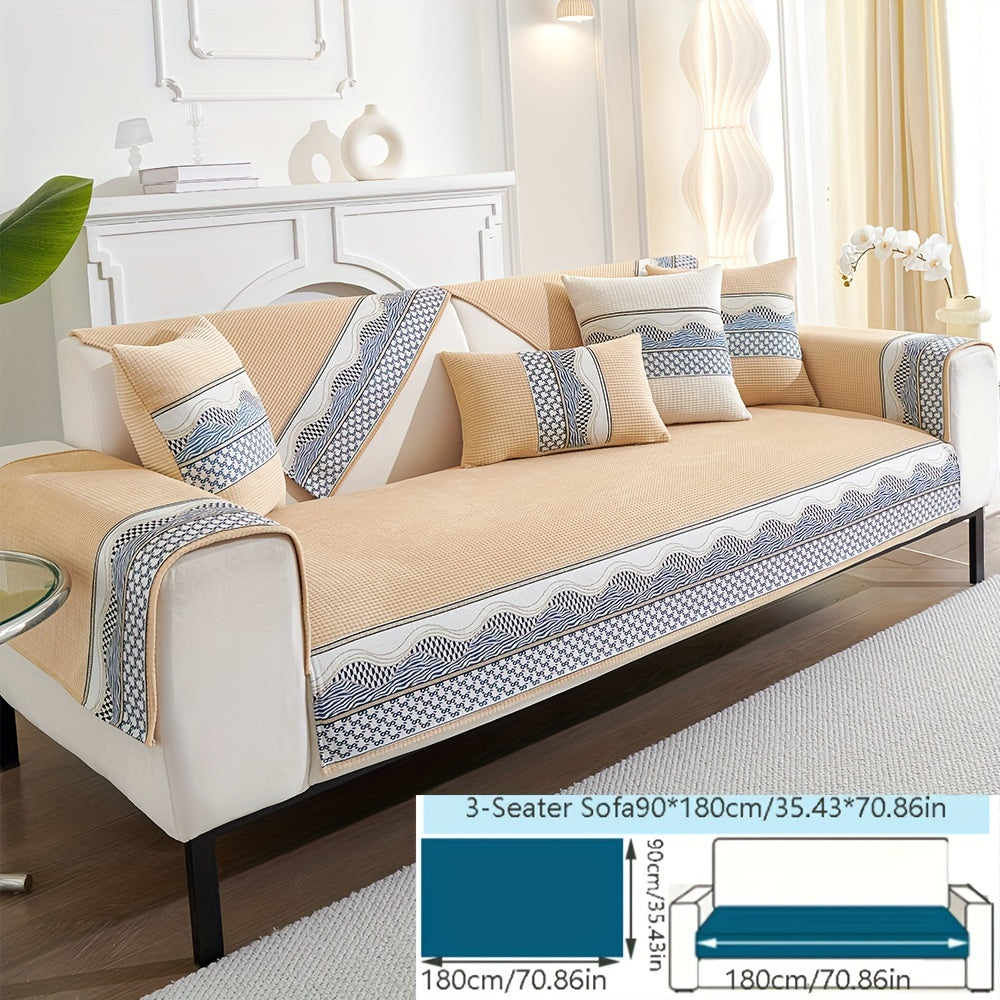 Velvet Sofa Cushion Cover Non-Slip Pet-Friendly All-Season Protecting Armchair Loveseat 3-4 Seater