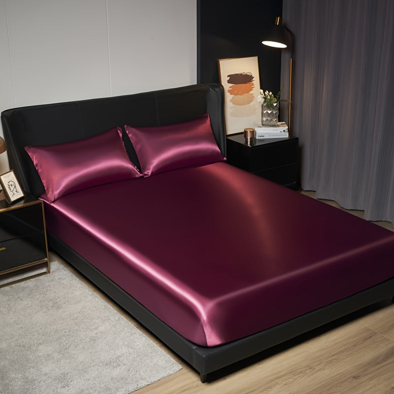 Набор постельного белья из сатина с глубокими карманами, простыня на резинке и наволочки