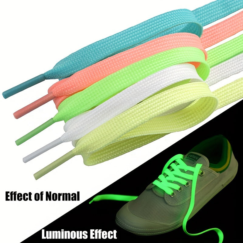 Glow-in-the-Dark Reflective Shoelaces for Men and Women Polyester Casual