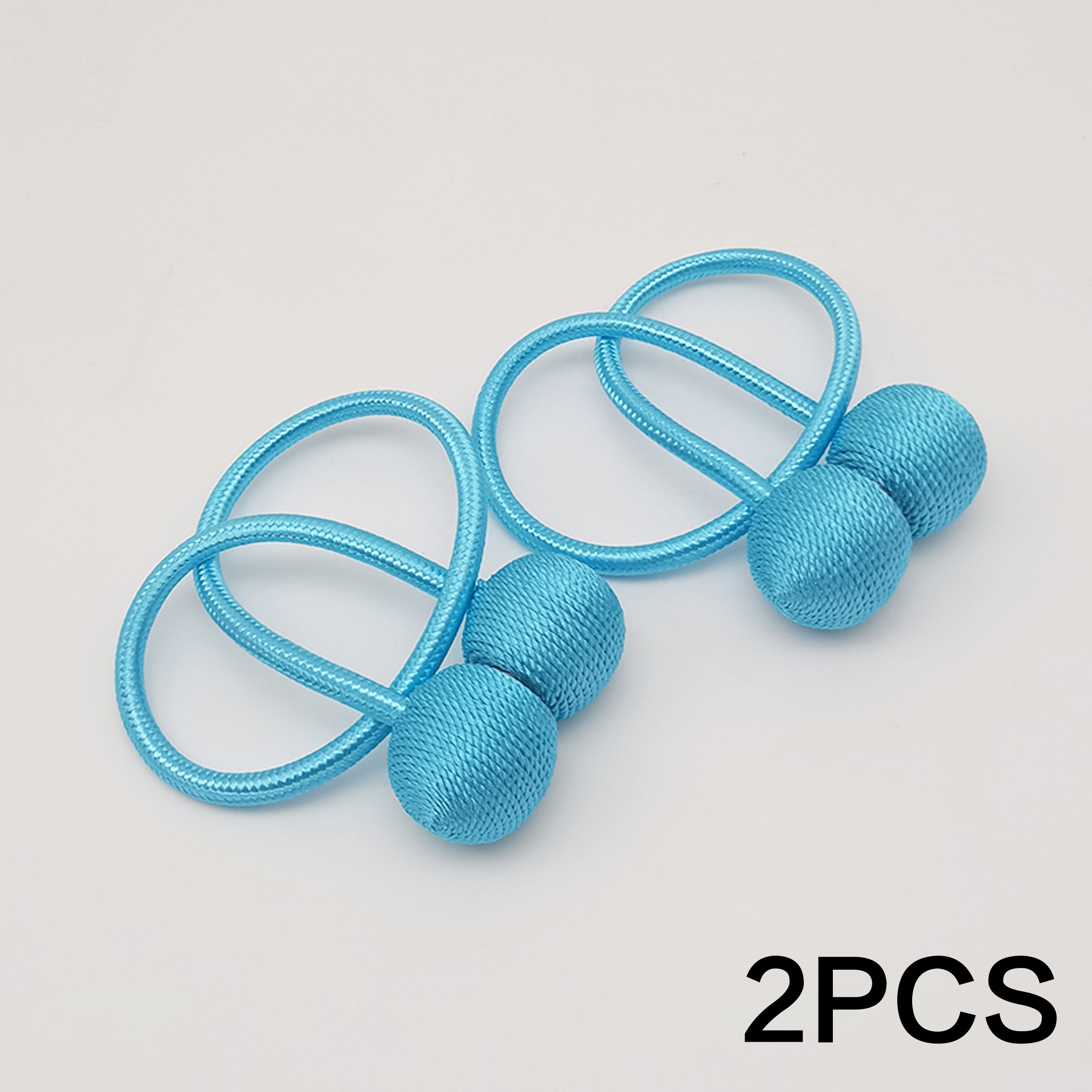 Set of Two Magnetic Curtain Tiebacks Polyester Twisted Rope Easy to Install Durable