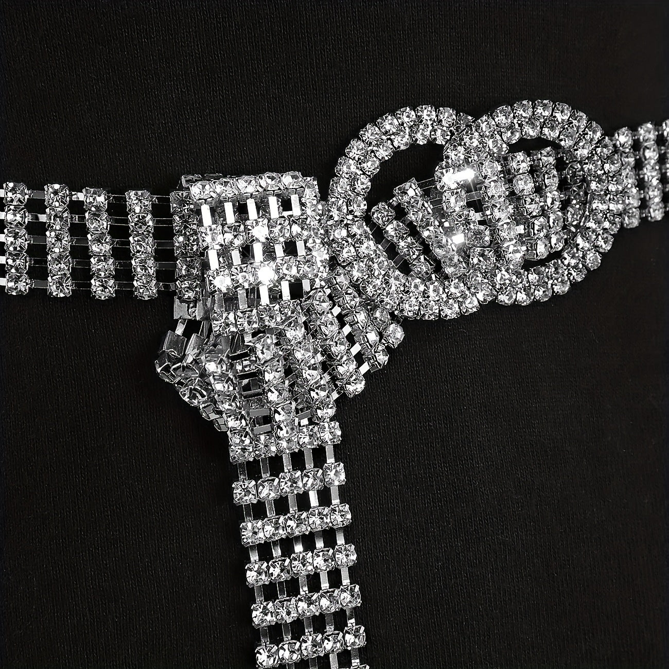 Ayollar uchun Rhinestone belbog'i, ikki O-ring bilan, zamonaviy kiyingan kiyingan kiyingan belbog'li taqinchli taqinchoq