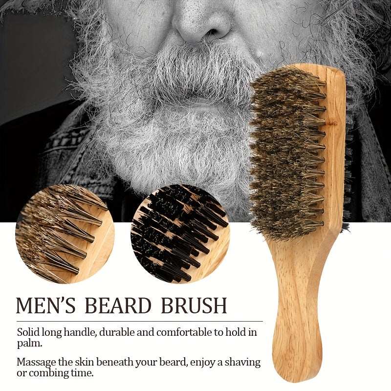 Men Wood Double Sided Beard Brush Comb Styling Hair Tool