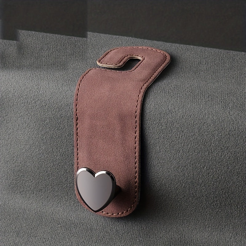 Gancho oculto en la parte trasera del asiento del coche para colgar objetos pequeños, de cuero PU, con almacenamiento en aleación de metal