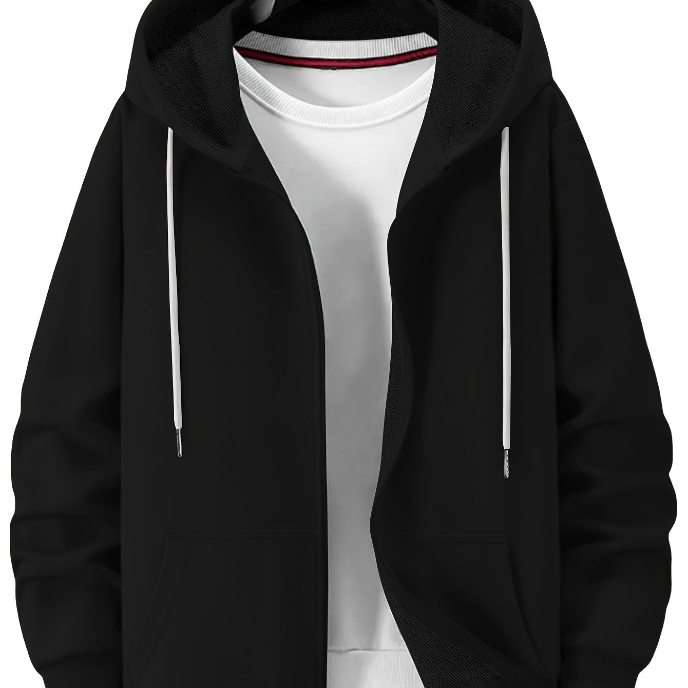 Cardigan de punto de gran tamaño para hombre con capucha, color sólido, estilo casual