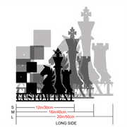 Personalized Black Metal Chess Piece Wall Decor Customizable Hanging Sign for Home