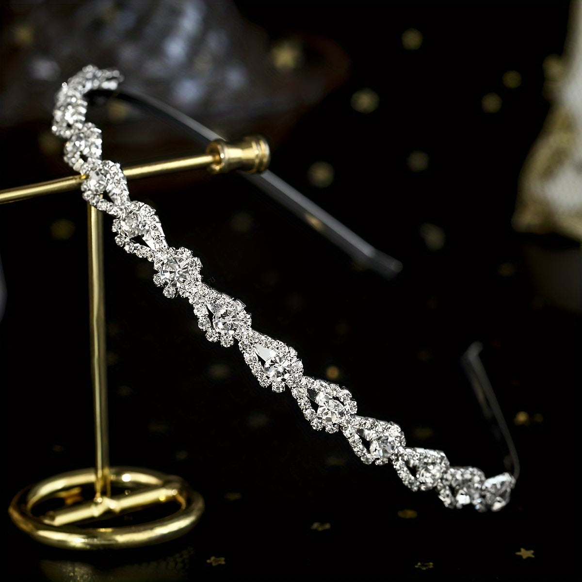 Ayollar uchun vintage ilhomlangan rhinestone boshband, to'y va rasmiy soch aksessuari