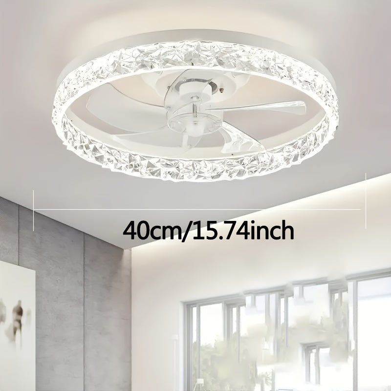 Black Low Profile Ceiling Fan with Lights Remote Dimmable LED Bedroom 50cm
