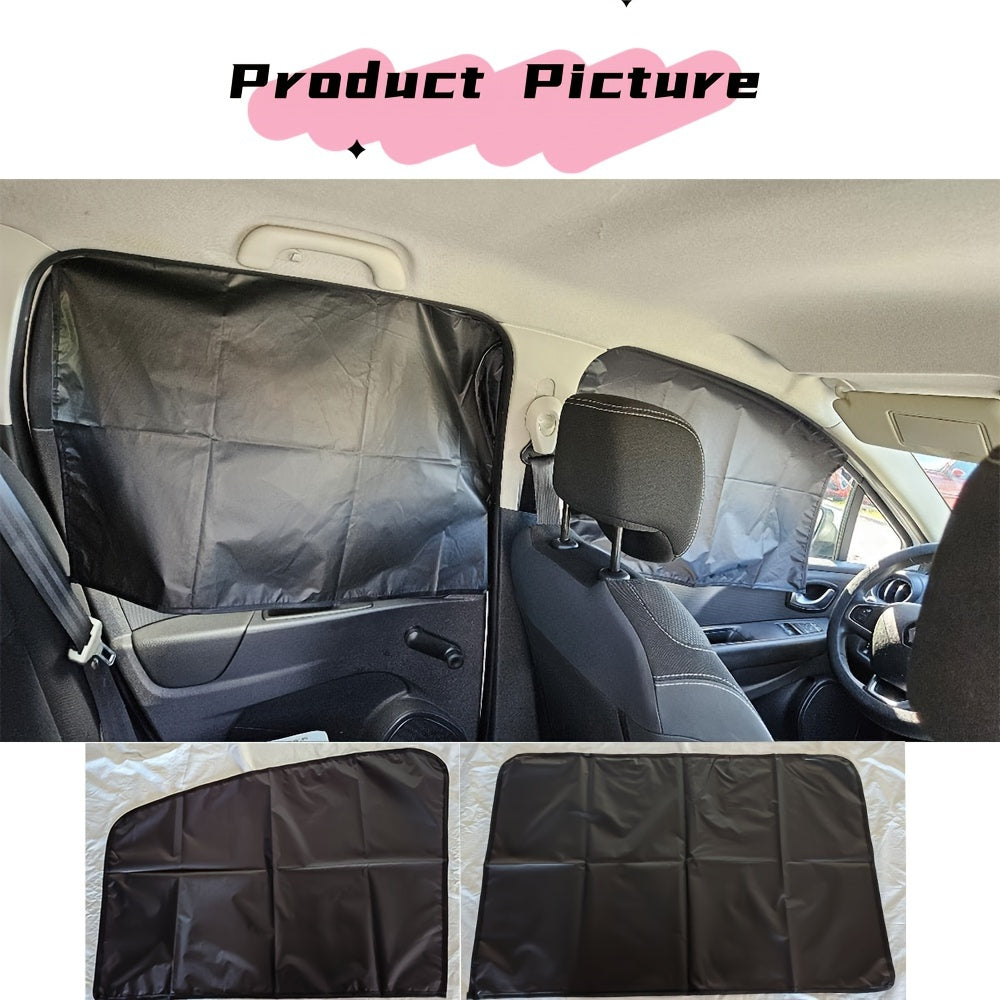 Car Window Curtains 4 Pack Blackout Polyester Sunshade Magnetic Insulation