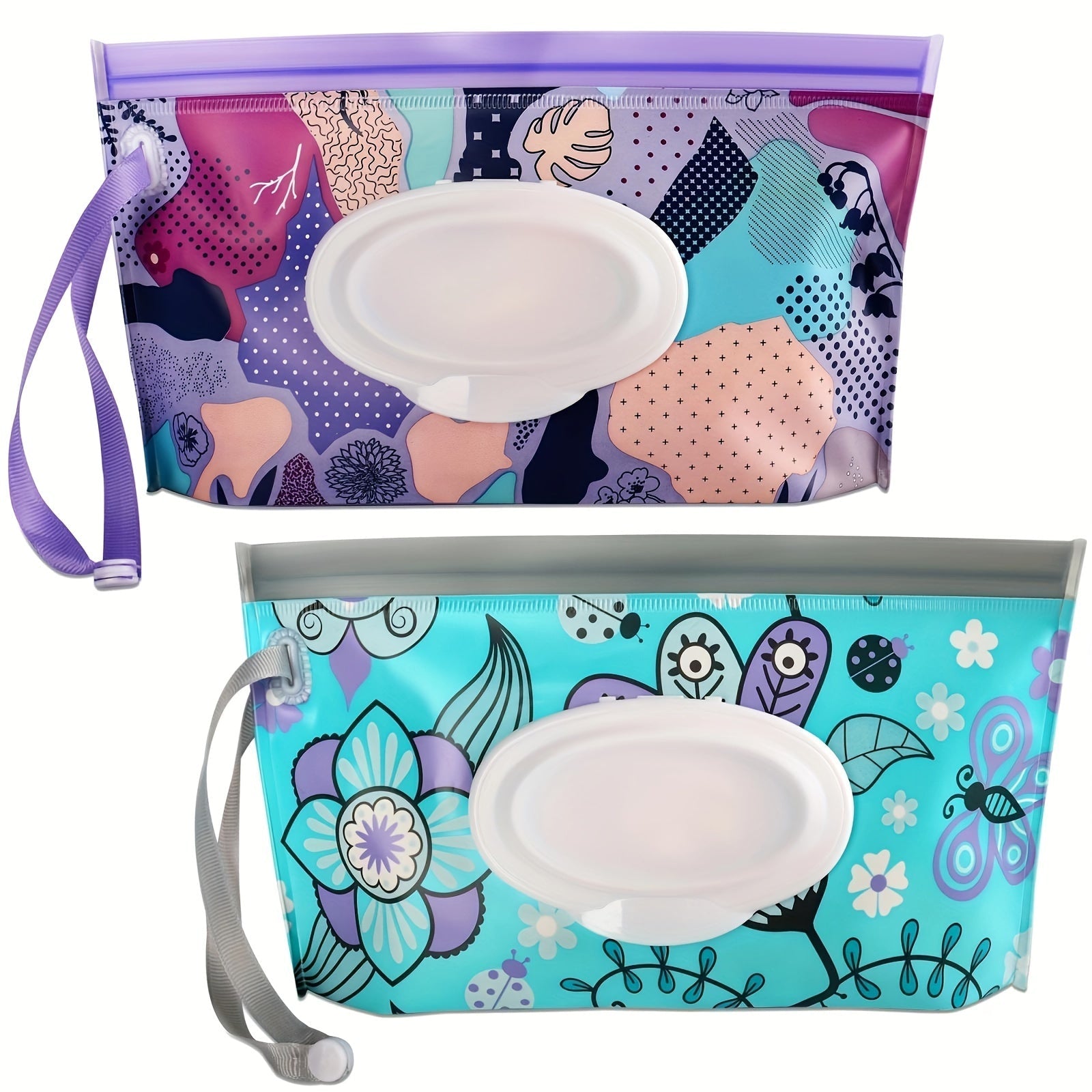 Set of 2 Reusable Wet Wipe Dispenser Containers Travel Holders for Wipes