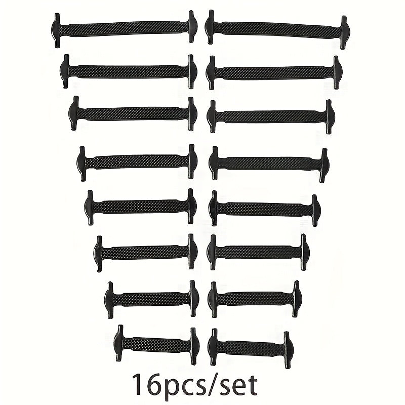 16-Pack Silicone No-Tie Shoelaces Waterproof Stain-Resistant Lightweight