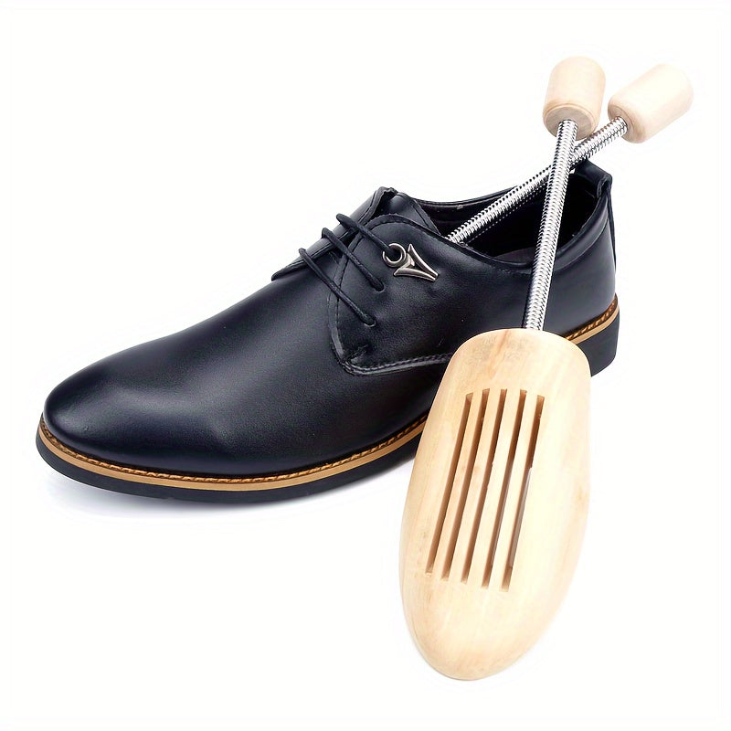 Unisex White Oak Shoe Trees with Ventilation Slots, Collapsible Travel Design