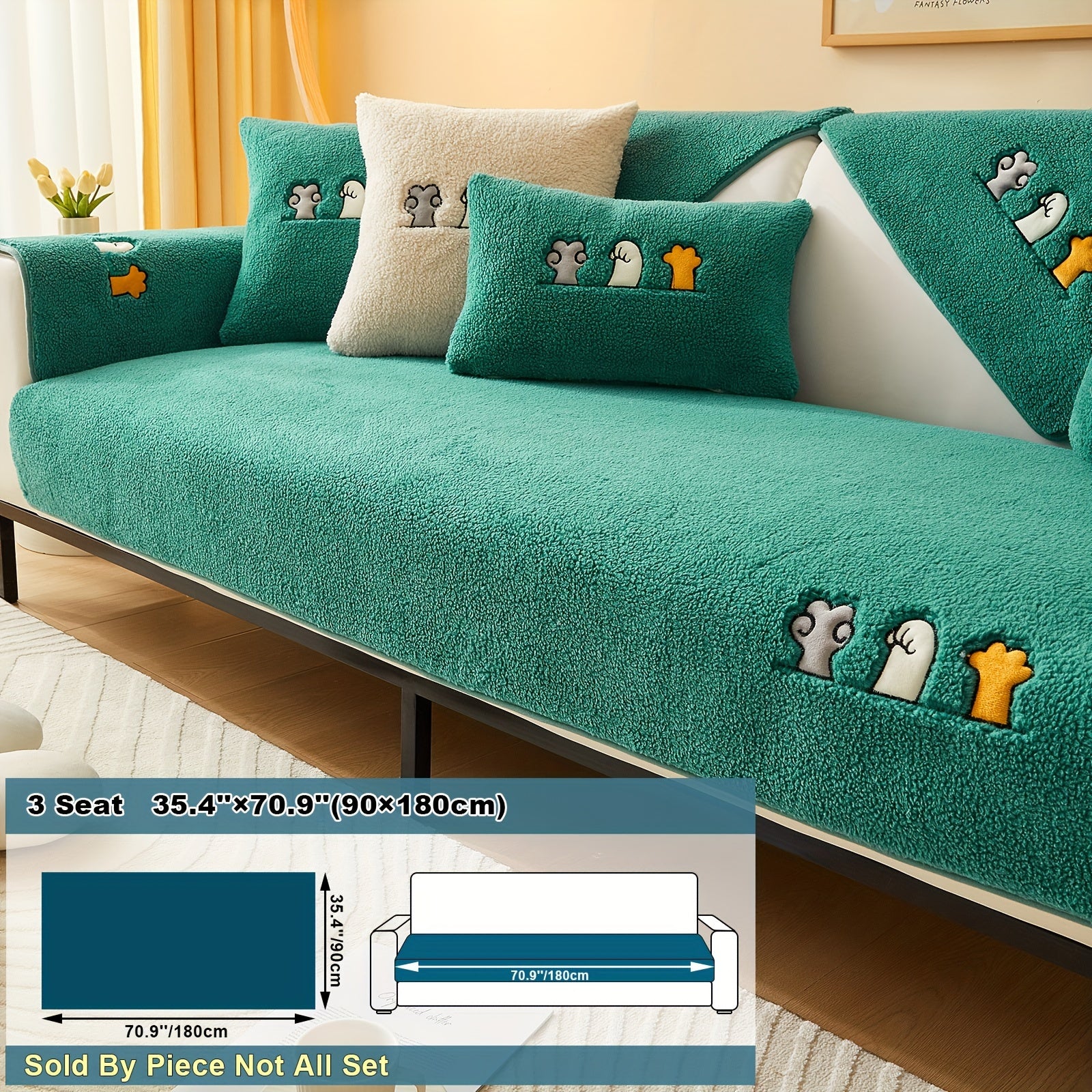 Плюшевый чехол на диван Sherpa, противоскользящий, защитный чехол для мебели для домашних животных для гостиной