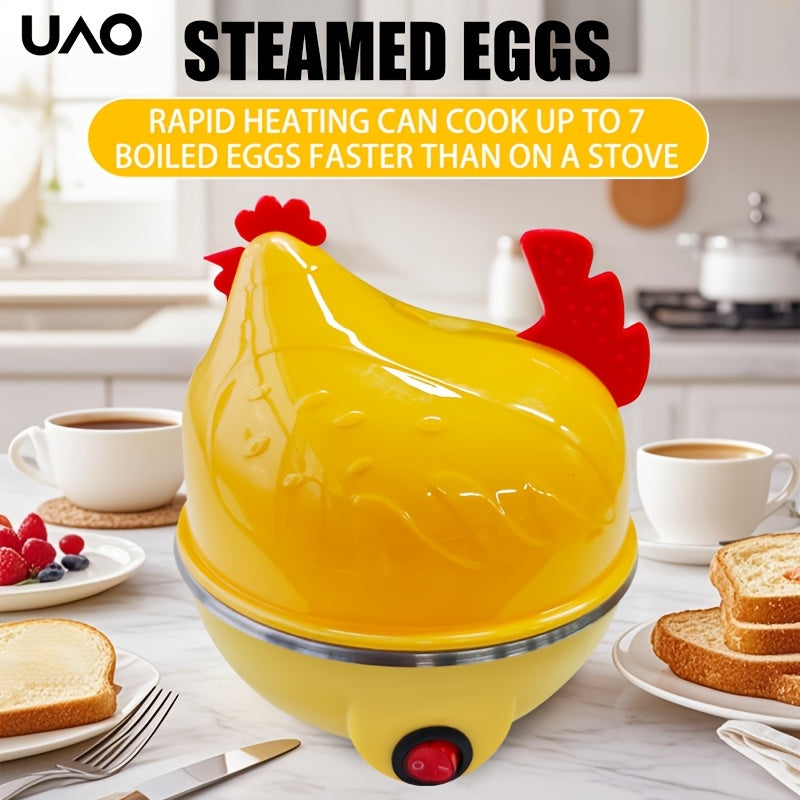 Chiroyli tovuq tuxum pishirgich elektr pechka qozon, quvvat uzilishi himoyasi, sariq tovuq dizayni, oson foydalanish, tez va sog‘lom nonushta, uy