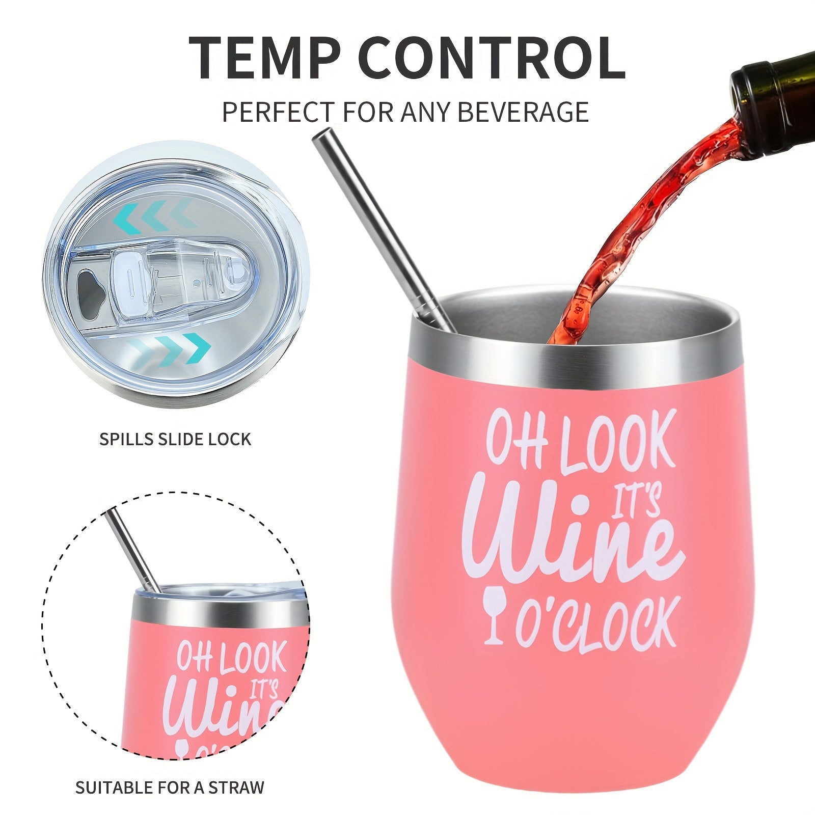 12oz Stainless Steel Travel Mug with Lid Straw and Brush Leakproof Insulated Hot Cold Drink Container Gift Box