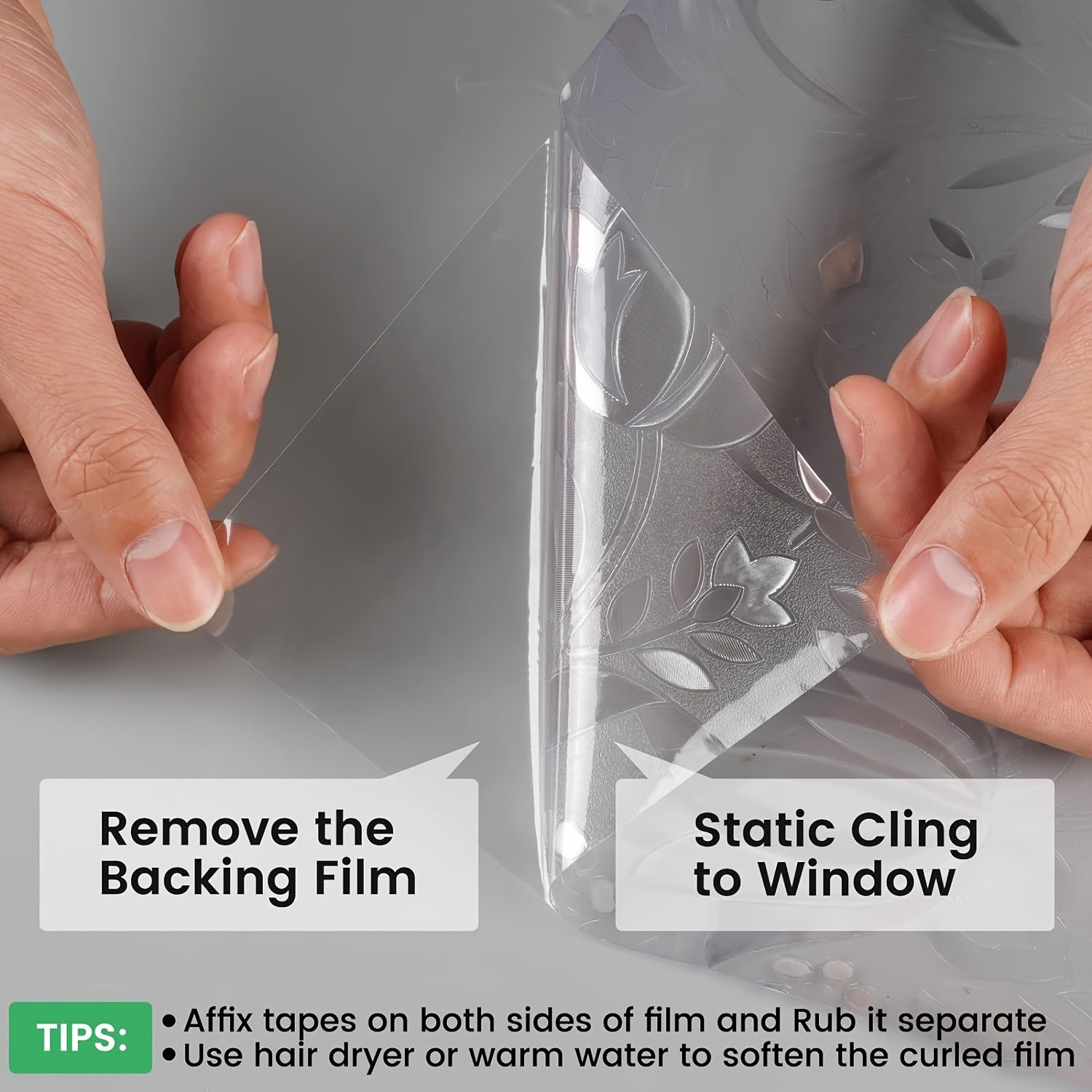 Decorative Rainbow Tulip Privacy Window Film Frosted Stained Glass Effect Sun Protection 19.81cm x 199.9cm