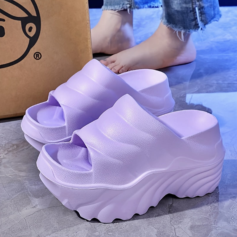 Ayollar uchun EVA yozgi yopiladigan poyabzal, yuqori qadam, qalin taglik, ko'p rangli